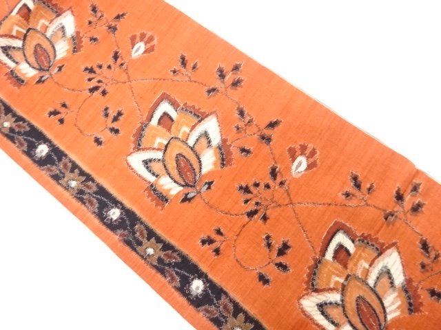 JAPANESE FUKURO OBI / TSUMUGI / WOVEN CHINESE FLOWER